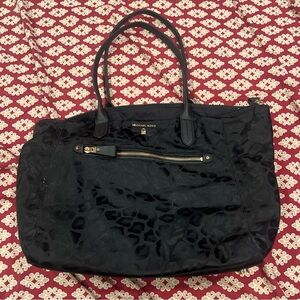 Michael Kors Black Kelsey Tote Bag Leopard Print Hot! Item! Designer Handbag